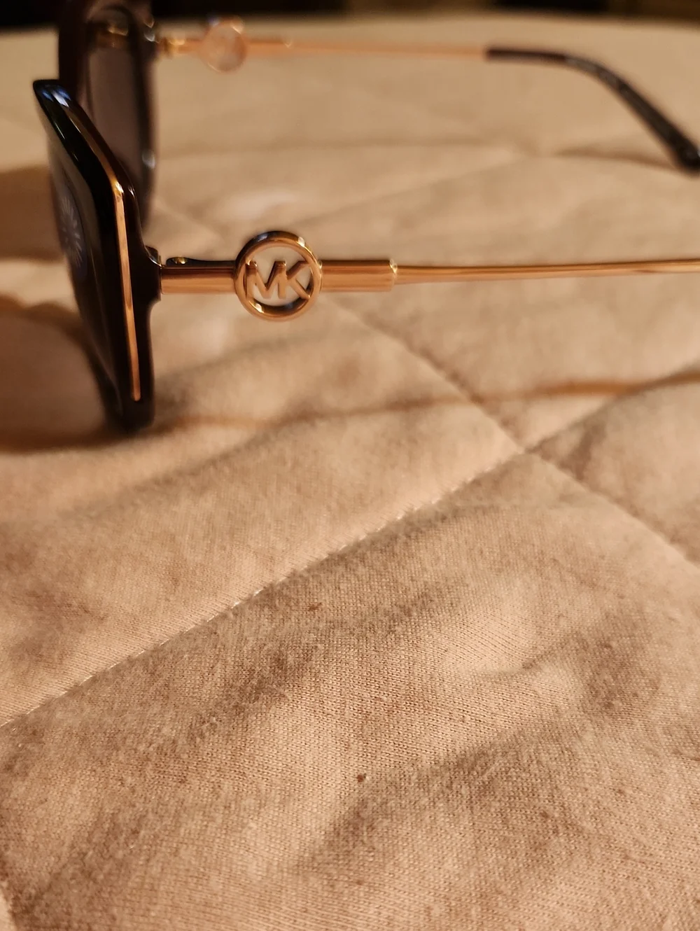 Michael Kors Black Cat Eye Sunglasses with Gold Accents